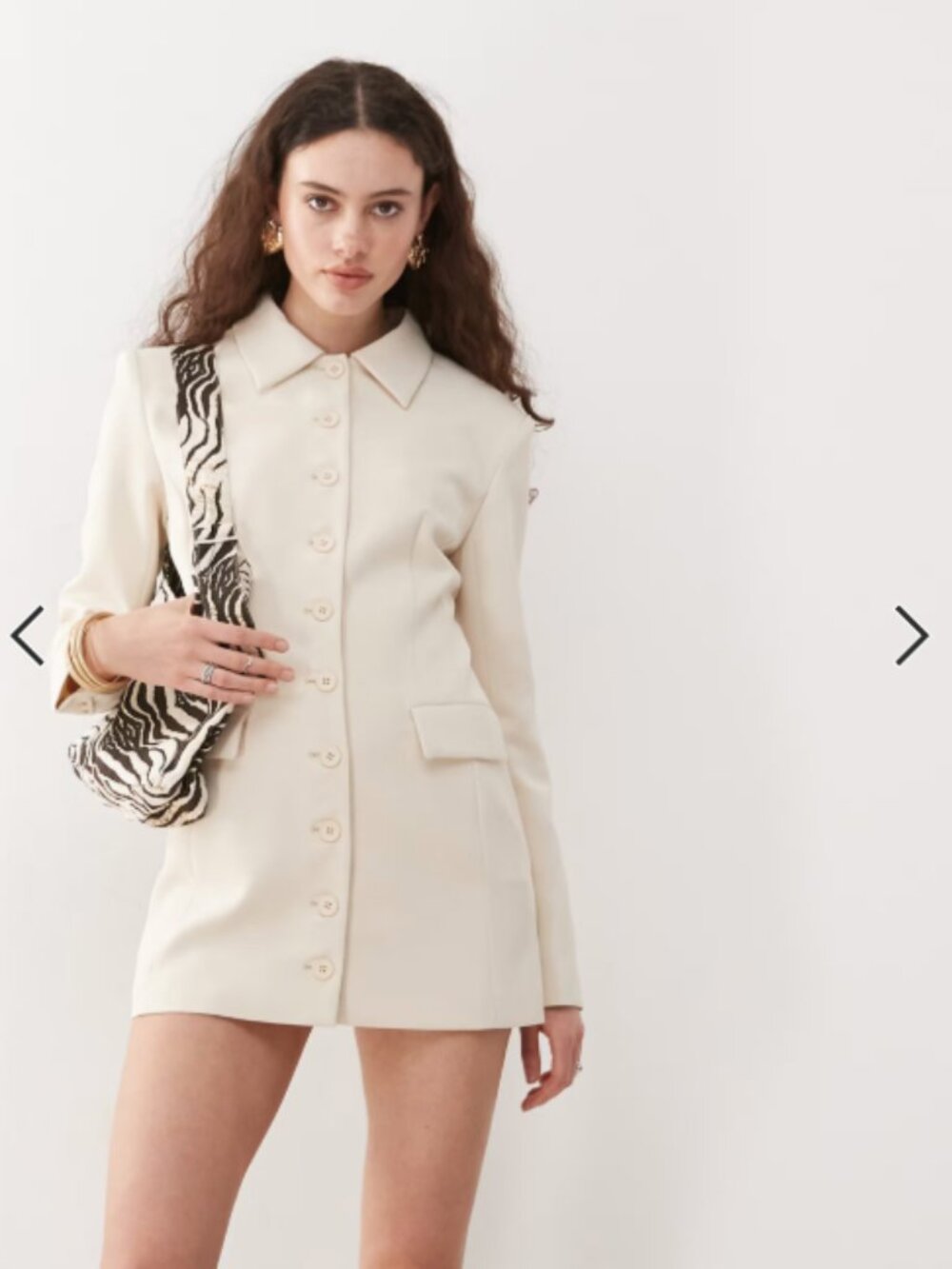 NEW WITH TAGS Lioness cheri structured button front tailored blazer mini dress